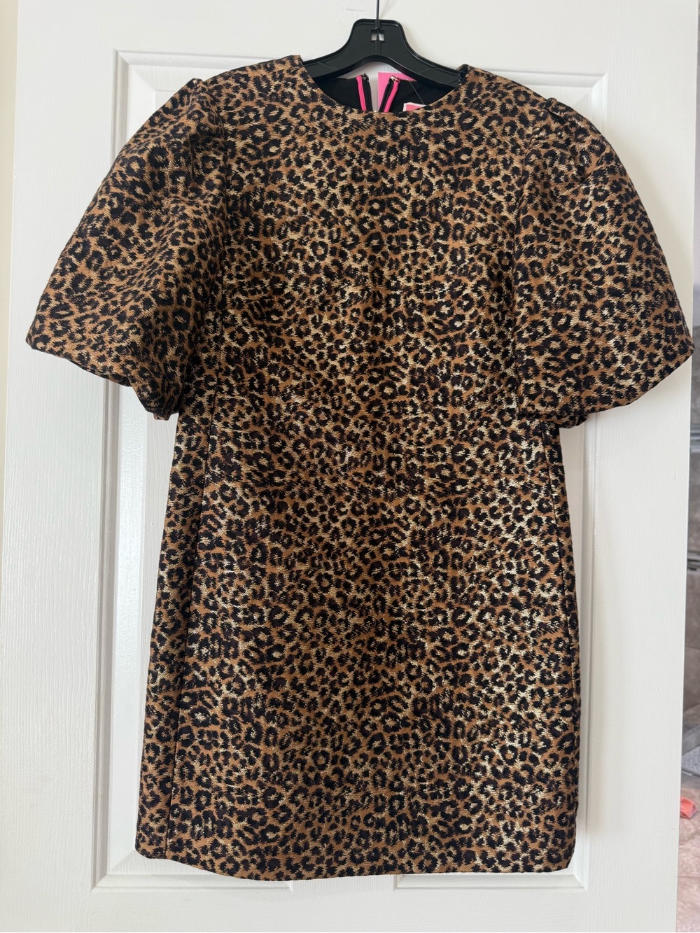 Kate Spade Leopard Print Short Sleeve Shift Dress - Brown & Black
